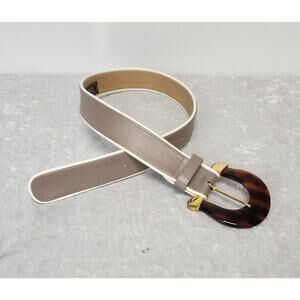 Vintage CARLISLE Womens Leather Light Brown w White Trim Belt-Size XS